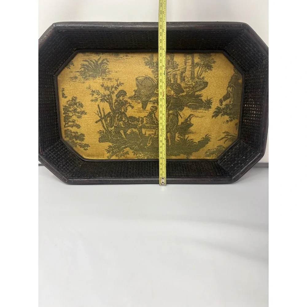 Woven Wicker Tray Decor MCM 16